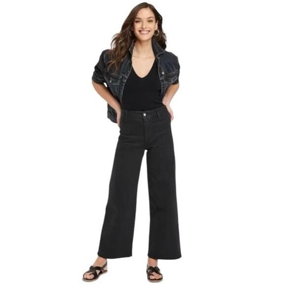 UNIVERSAL THREAD NWOT High Rise Sailor Wide Leg Jeans Black Wash Size 6 - Picture 1 of 5